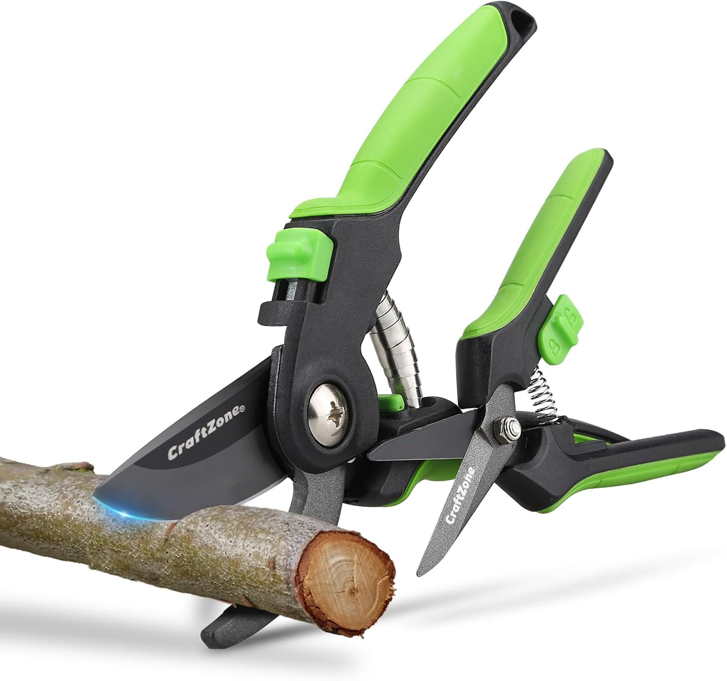 Garden Pruning Shears 2 Pack 8" Bypass Plant Shears & 6.25" Advanced Garden Scissors Garden Hand Tools for Trimming Flowers Cutting Plants Gathering Fruit