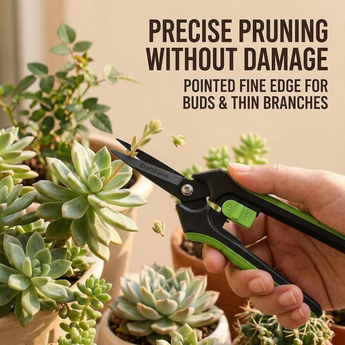 Garden Pruning Shears 2 Pack 8" Bypass Plant Shears & 6.25" Advanced Garden Scissors Garden Hand Tools for Trimming Flowers Cutting Plants Gathering Fruit