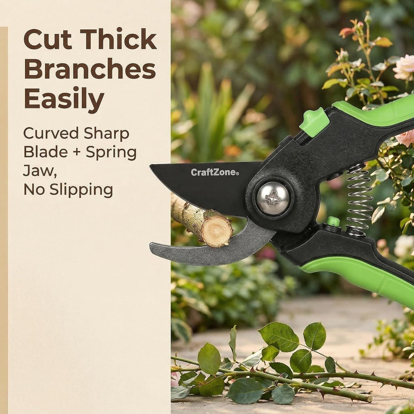 Garden Pruning Shears 2 Pack 8" Bypass Plant Shears & 6.25" Advanced Garden Scissors Garden Hand Tools for Trimming Flowers Cutting Plants Gathering Fruit