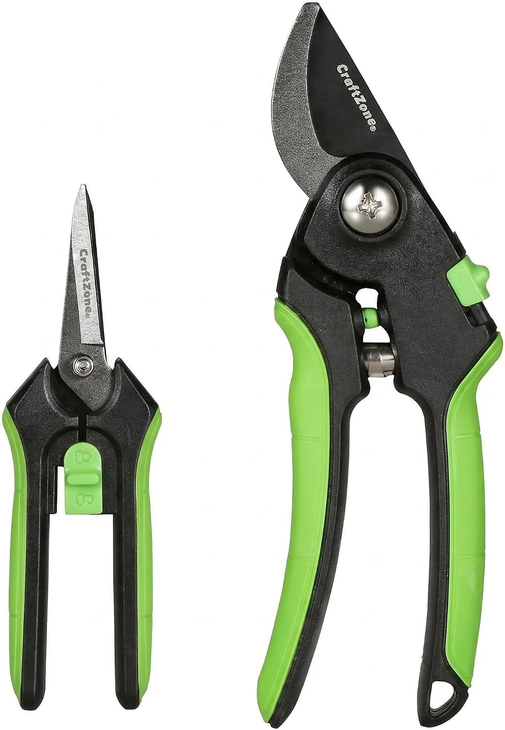 Garden Pruning Shears 2 Pack 8" Bypass Plant Shears & 6.25" Advanced Garden Scissors Garden Hand Tools for Trimming Flowers Cutting Plants Gathering Fruit