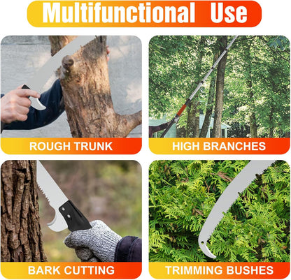 26FT Pole Saw, Telescoping Tree Trimmer with 5-20FT Extension Pole, Manual Branches Pruner for Backyard
