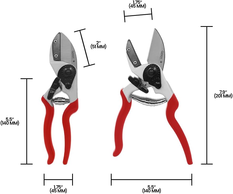 QZ431 Anvil Professional Pruner, 1-Inch Cut, 8.3-Inch Long