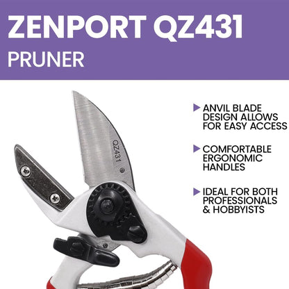 QZ431 Anvil Professional Pruner, 1-Inch Cut, 8.3-Inch Long