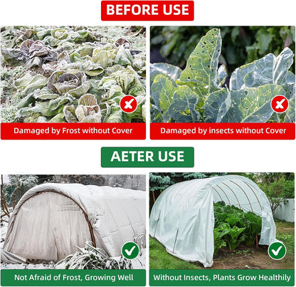 Plant Covers Freeze Protection, 10 ft x 50 ft Floating Row Cover, 1.1oz/yd² Garden Fabric Frost Cloth Blankets for Outdoor Plant Winter Protection