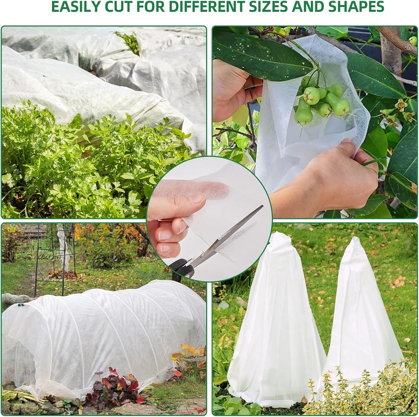 Plant Covers Freeze Protection, 10 ft x 50 ft Floating Row Cover, 1.1oz/yd² Garden Fabric Frost Cloth Blankets for Outdoor Plant Winter Protection