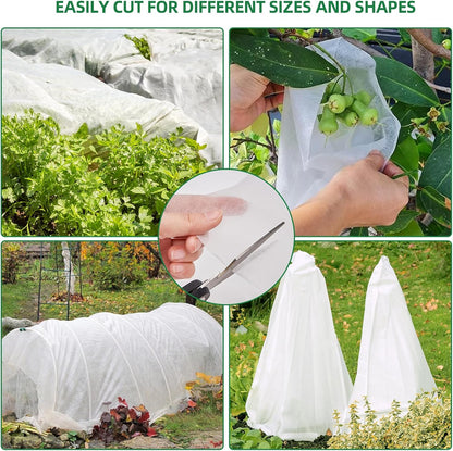 Plant Covers Freeze Protection, 10 ft x 50 ft Floating Row Cover, 1.1oz/yd² Garden Fabric Frost Cloth Blankets for Outdoor Plant Winter Protection