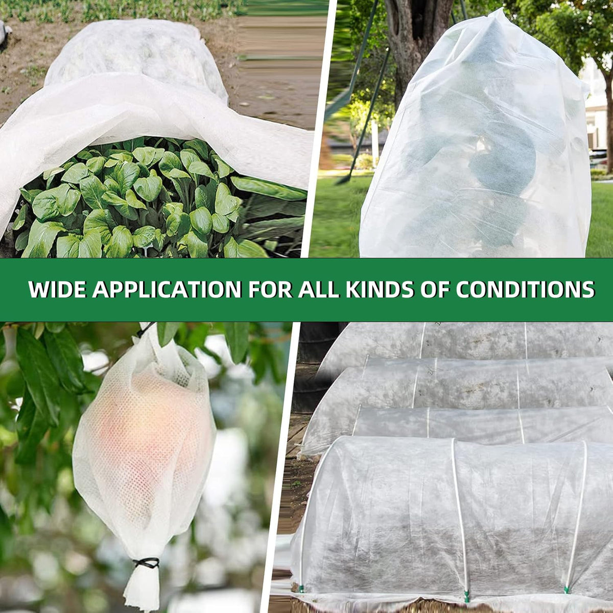 Plant Covers Freeze Protection, 10 ft x 50 ft Floating Row Cover, 1.1oz/yd² Garden Fabric Frost Cloth Blankets for Outdoor Plant Winter Protection