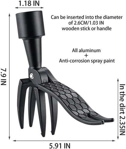 Stand Up Weeder Manual Weed ,Remover Weed Puller Tool with Foot Plate for Removing Weeds -Black Aluminum Lever Head Weed Puller, Garden Weeder Root Remover Tool(Without Pole)