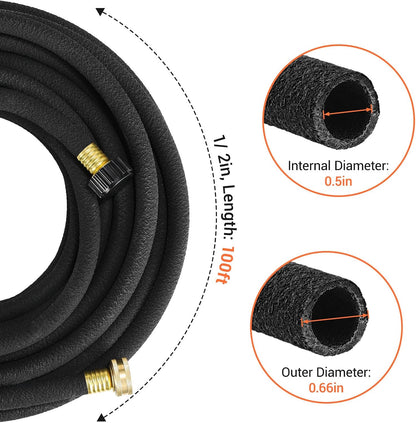 Soaker Hose 50ft×2 1/2" Brass Connectors Heavy Duty Water Saving