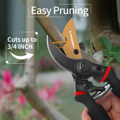 8.5 Inch SK5 Sharp Blade Bypass Heavy Duty Gardening Pruning Shears