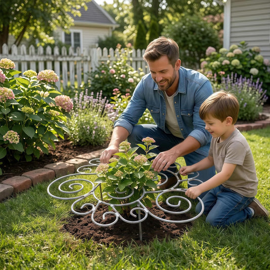 2026 New Peony Cages and Supports, Metal Plant Support Ring for Garden, Indoor Pots, Flower Hoop for Upright Growth and Protection (1, M（15.9" x 15.9"）* 2)