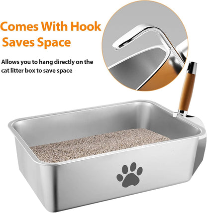 Cat Litter Scoop, Litter Scoop with Wide Slats, Litter Sifter Scoop with Hollow Grid for Pine Pellets, Easy Sifting, ABS Plastic Litter Scoop for Cats