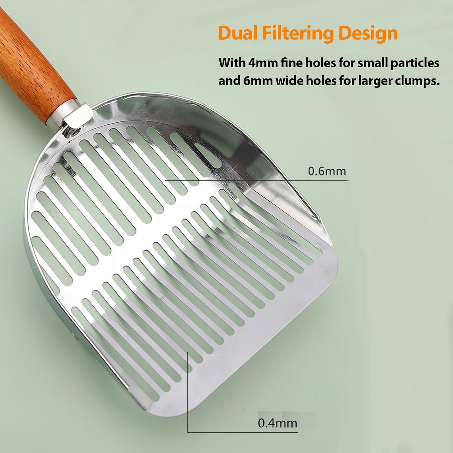 Cat Litter Scoop, Litter Scoop with Wide Slats, Litter Sifter Scoop with Hollow Grid for Pine Pellets, Easy Sifting, ABS Plastic Litter Scoop for Cats