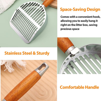 Cat Litter Scoop, Litter Scoop with Wide Slats, Litter Sifter Scoop with Hollow Grid for Pine Pellets, Easy Sifting, ABS Plastic Litter Scoop for Cats