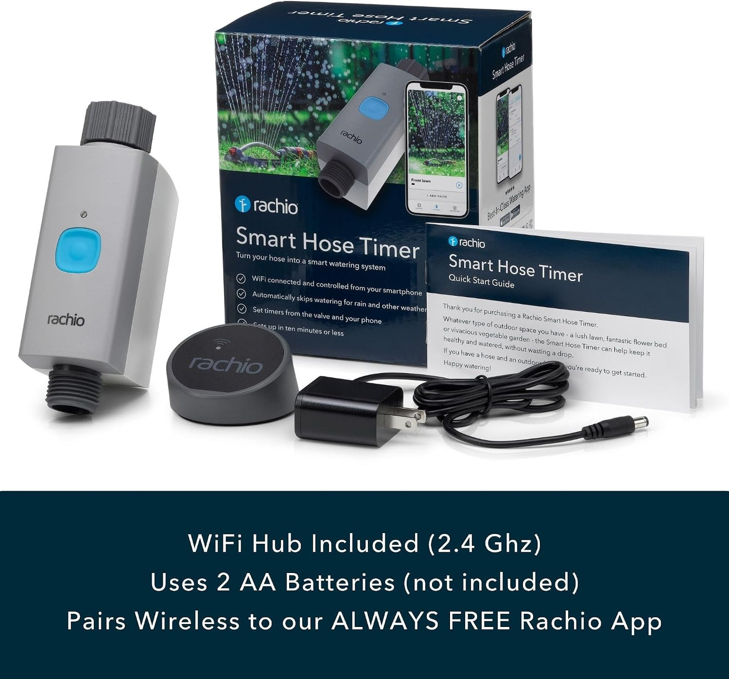 Smart Hose Timer: App-Controlled Faucet Timer. 1 Valve + 1 WiFi Hub