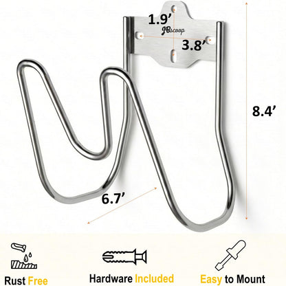 Garden Water Hose Holders for Outside wall Mount - Silver SUS304 Garden Hose Hangers, Hose Hanger Hose Hooks for Water Hose, Extension Cords