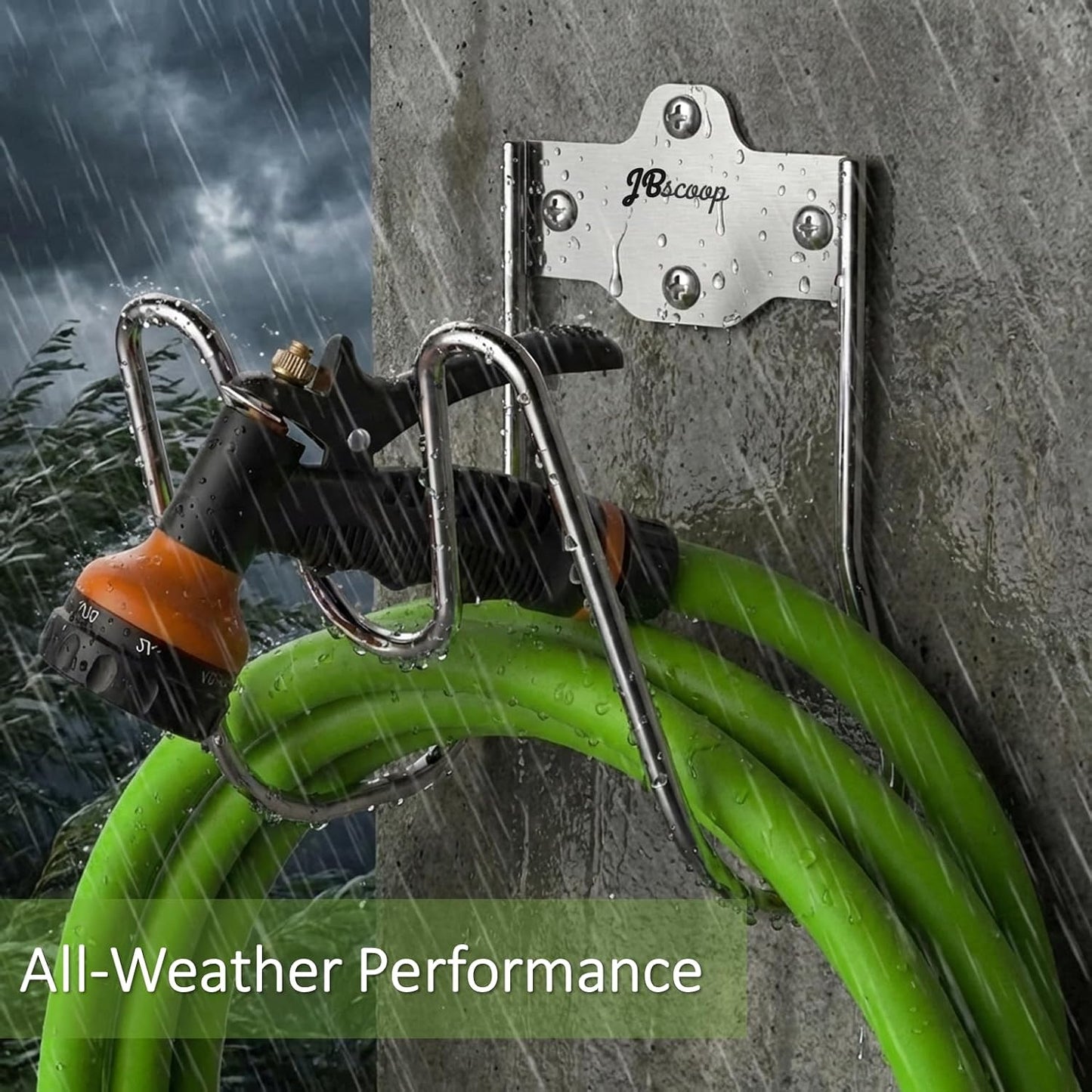 Garden Water Hose Holders for Outside wall Mount - Silver SUS304 Garden Hose Hangers, Hose Hanger Hose Hooks for Water Hose, Extension Cords