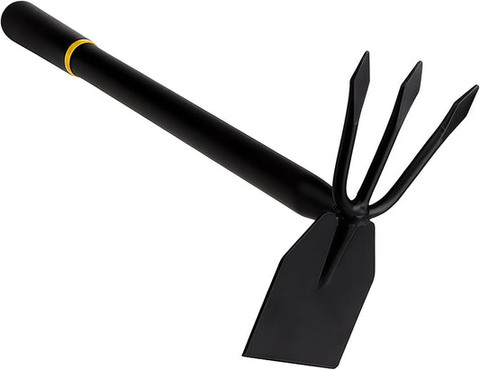 Garden Hoe and Cultivator, Heavy Duty Weeder Tool, Manganese Steel Hand Hoe Garden Tool for Loosening Soil, Digging,Planting and Weeding,Ergonomic Handle for Garden,Yard,No Assembly Required