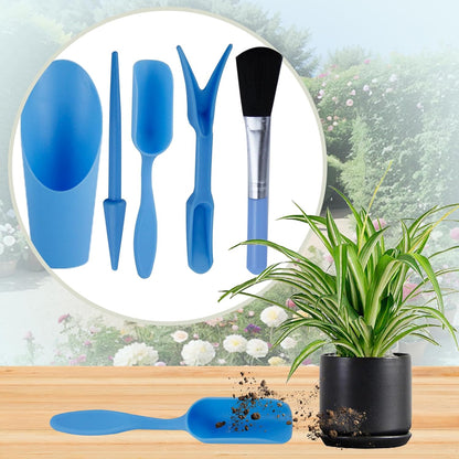 5 Pcs Mini Garden Tool Set Hand Tools Succulent Tools Transplanting Tools Set Succulent Care Plastic Kit Bonsai Potting Soil Indoor for Succulent Miniature Plant Gardening for Flower Planting