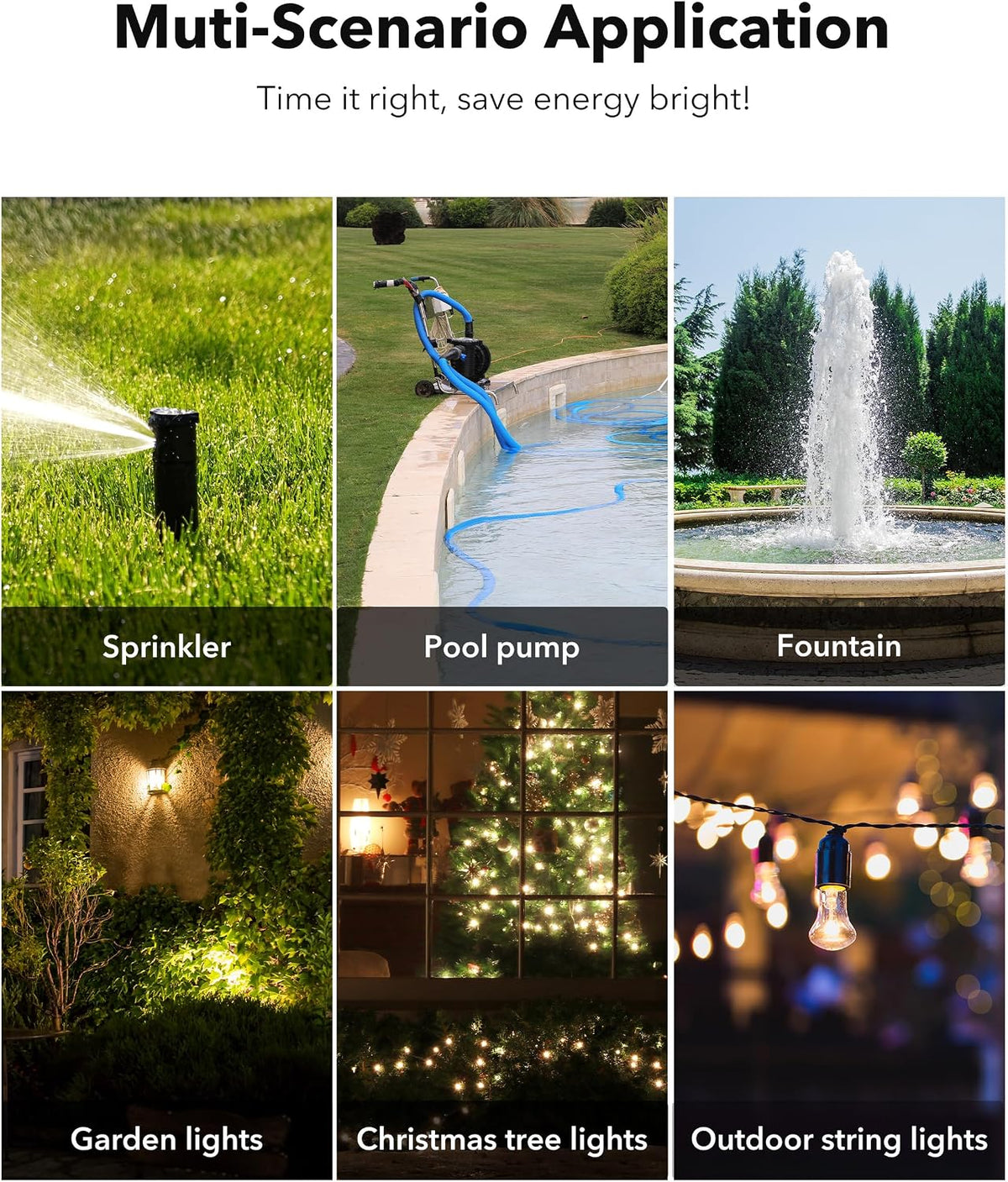 Outdoor Timer Outlet Waterproof, 24 Hour Mechanical Light Timers for Electrical Outlets Outdoor Weatherproof, 2 Grounded Outlets for Christmas Lights, Holiday Decorations, 15A 1/2HP