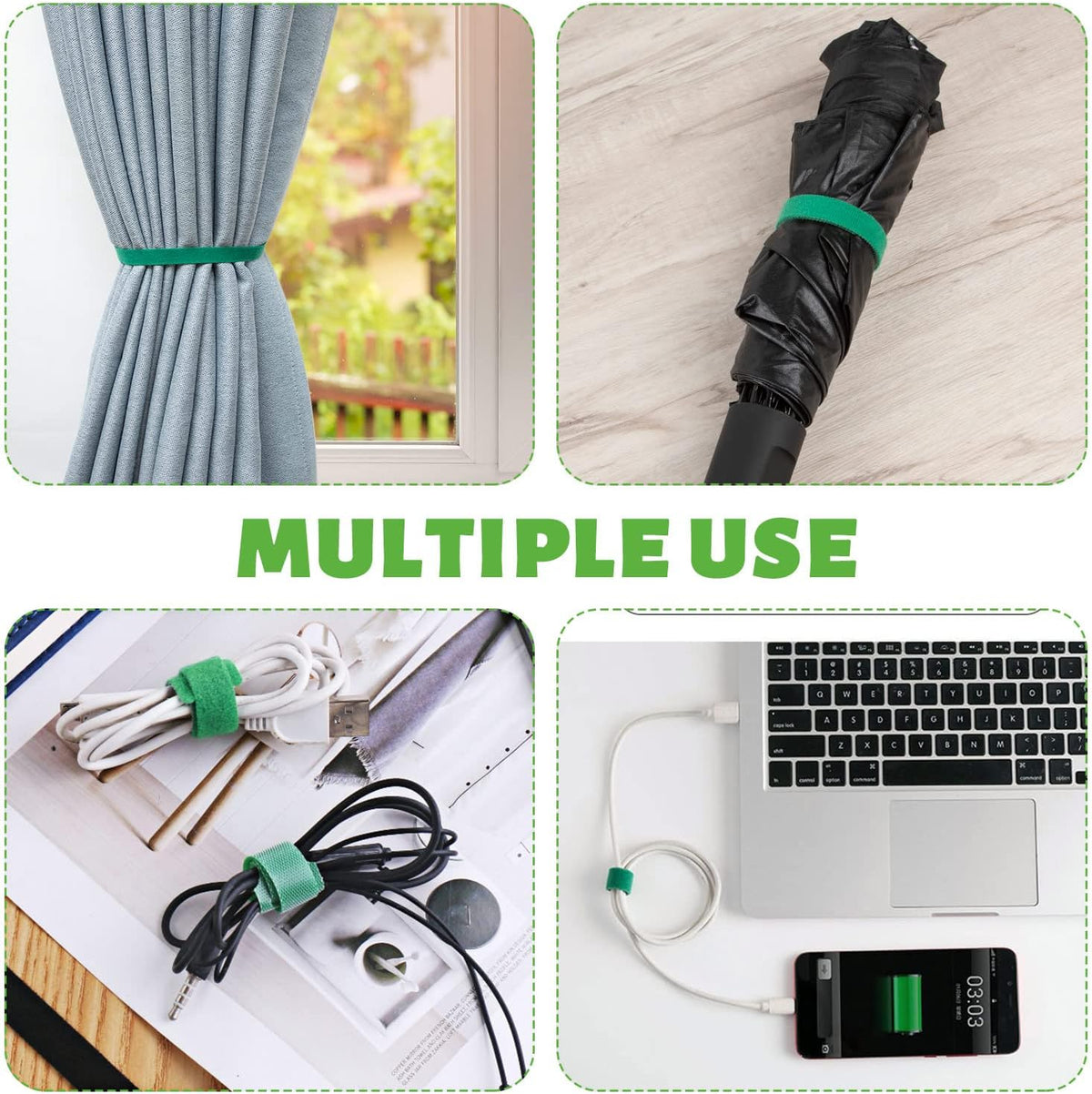 Plant Tape, 6 Roll 196 Ft Green Garden Tape, Adjustable Twist Ties for Plants Support 1/2", Reusable Garden Ties for Climbing Plants, Gardening Tape for Outdoor Indoor Plants