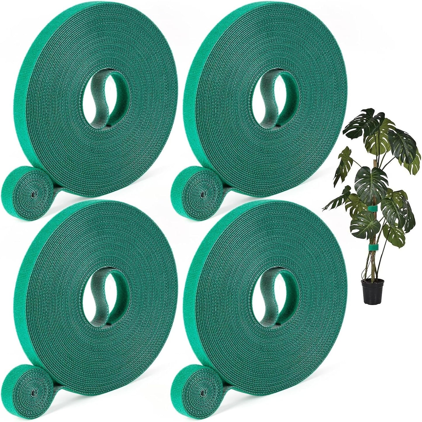 Plant Tape, 6 Roll 196 Ft Green Garden Tape, Adjustable Twist Ties for Plants Support 1/2", Reusable Garden Ties for Climbing Plants, Gardening Tape for Outdoor Indoor Plants
