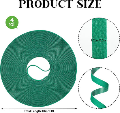 Plant Tape, 6 Roll 196 Ft Green Garden Tape, Adjustable Twist Ties for Plants Support 1/2", Reusable Garden Ties for Climbing Plants, Gardening Tape for Outdoor Indoor Plants