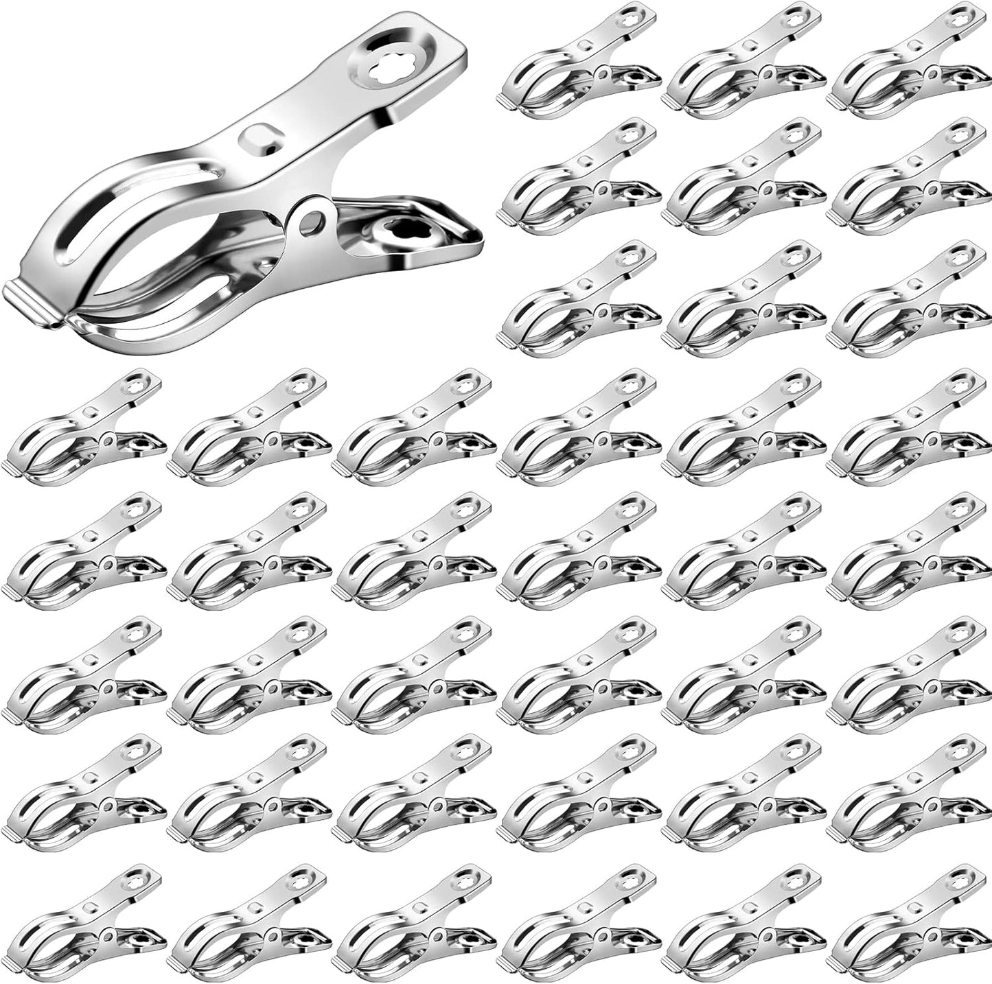 200 Pcs Garden Clips 2 Inch Stainless Steel Small Greenhouse Clamps for Netting Shade Cloth Clips Bulk Plant Metal Spring Clamps Grip for Garden Hoops PVC Plant Cover