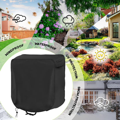 Garden Hose Reel Cover Weatherproof – Oxford Cloth Retractable Hose Reel Cover, Waterproof & Sun Protection, 23.6×17.7×23.6 Inch Unfold, with Storage Bag – Black