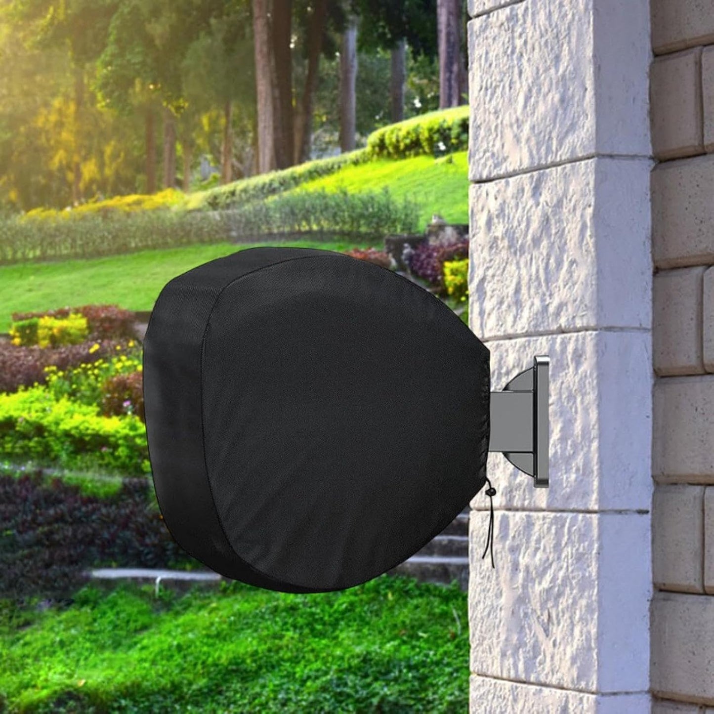 Garden Hose Reel Cover Weatherproof – Oxford Cloth Retractable Hose Reel Cover, Waterproof & Sun Protection, 23.6×17.7×23.6 Inch Unfold, with Storage Bag – Black