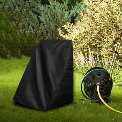 Garden Hose Reel Cover Weatherproof – Oxford Cloth Retractable Hose Reel Cover, Waterproof & Sun Protection, 23.6×17.7×23.6 Inch Unfold, with Storage Bag – Black