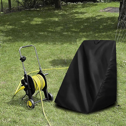 Garden Hose Reel Cover Weatherproof – Oxford Cloth Retractable Hose Reel Cover, Waterproof & Sun Protection, 23.6×17.7×23.6 Inch Unfold, with Storage Bag – Black