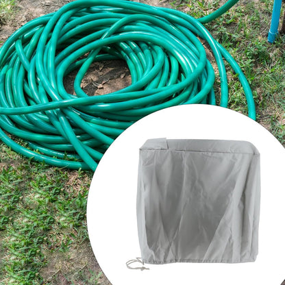 Garden Hose Reel Cover Weatherproof – Oxford Cloth Retractable Hose Reel Cover, Waterproof & Sun Protection, 23.6×17.7×23.6 Inch Unfold, with Storage Bag – Black
