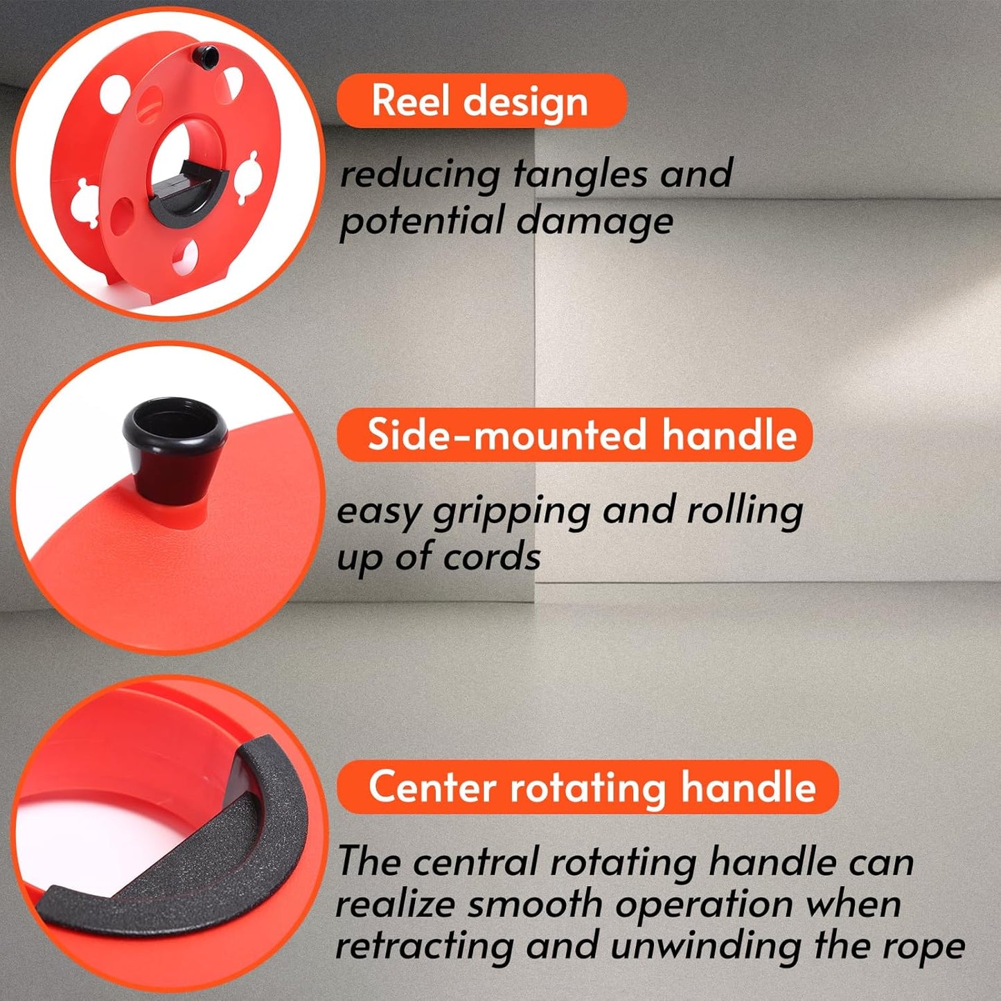 100 ft Extension Cord Storage Reel, Impact-Resistant