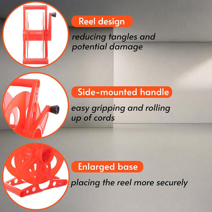 100 ft Extension Cord Storage Reel, Impact-Resistant