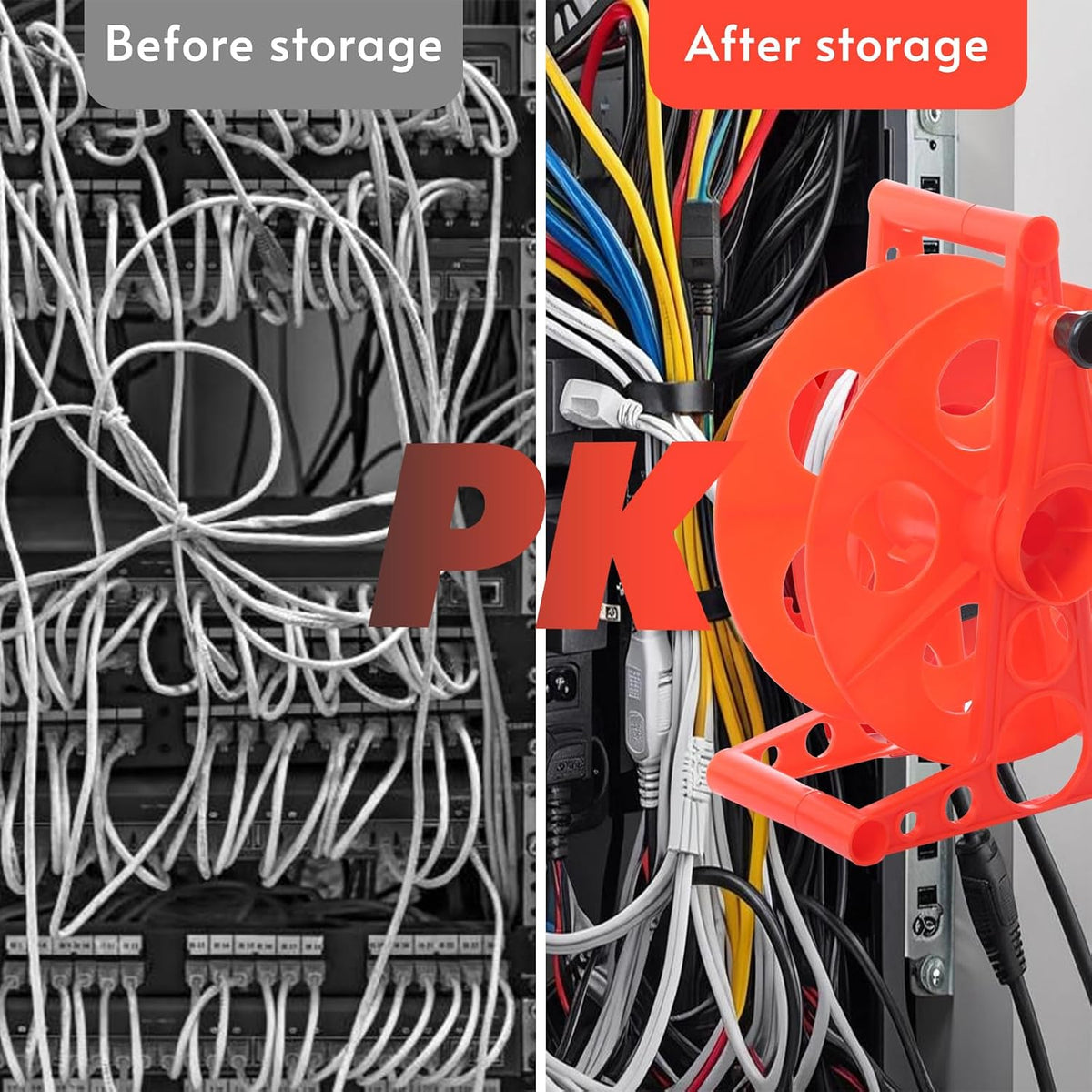 100 ft Extension Cord Storage Reel, Impact-Resistant