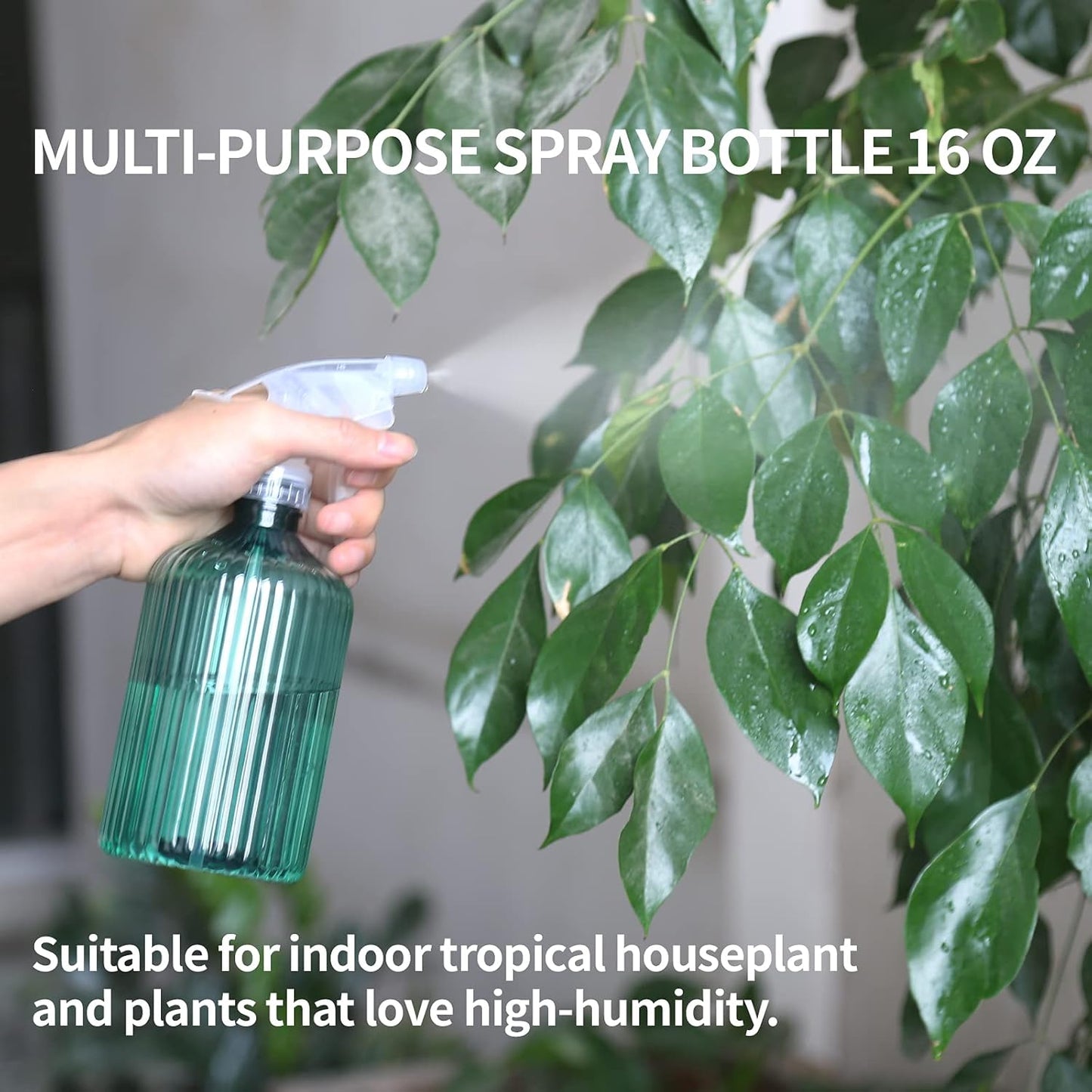 Watering Can Indoor Plants - Plant Watering Can 34 OZ, Long Spout Small Watering Can for House Plants Garden Potted Flowers with Spray Bottle, Squeeze Bottle Green