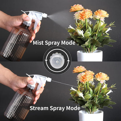 Watering Can Indoor Plants - Plant Watering Can 34 OZ, Long Spout Small Watering Can for House Plants Garden Potted Flowers with Spray Bottle, Squeeze Bottle Green