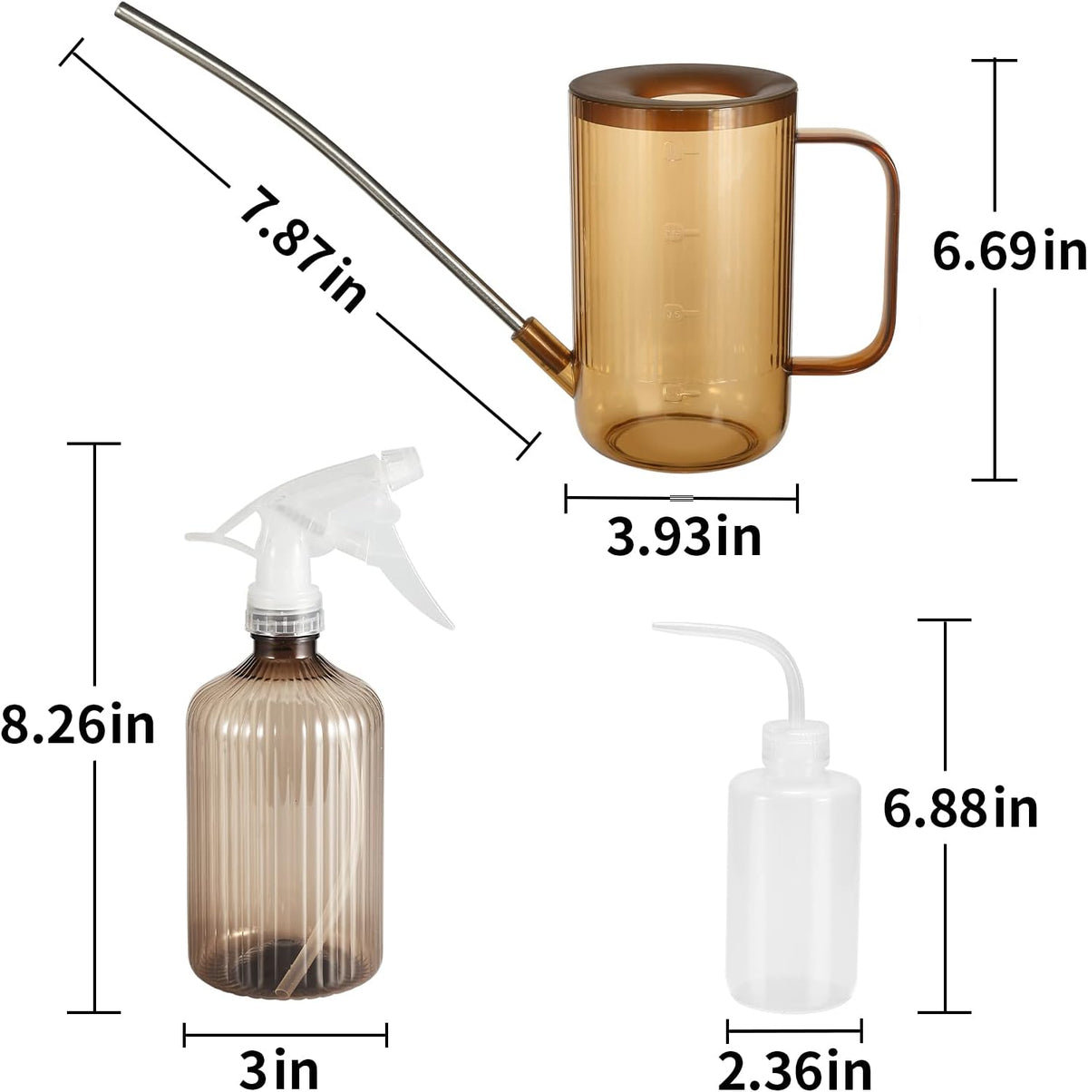 Watering Can Indoor Plants - Plant Watering Can 34 OZ, Long Spout Small Watering Can for House Plants Garden Potted Flowers with Spray Bottle, Squeeze Bottle Green