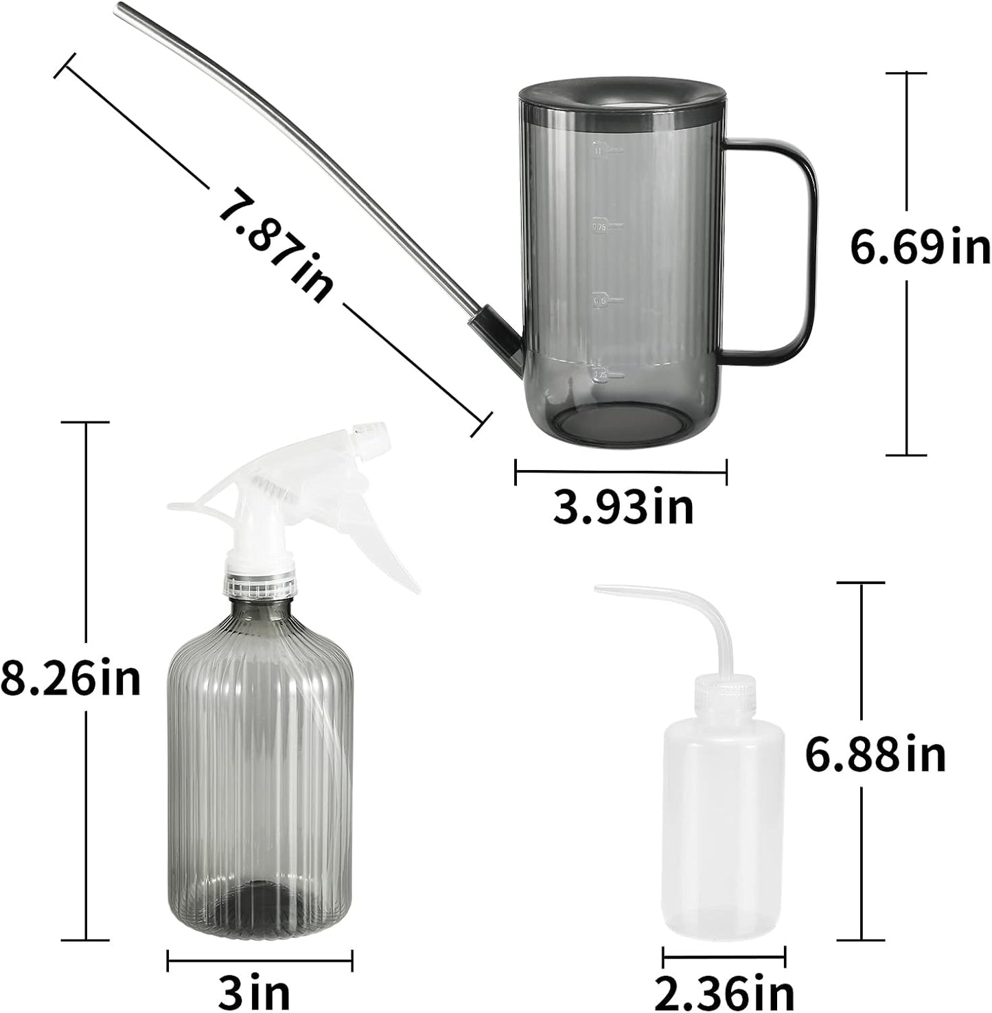 Watering Can Indoor Plants - Plant Watering Can 34 OZ, Long Spout Small Watering Can for House Plants Garden Potted Flowers with Spray Bottle, Squeeze Bottle Green