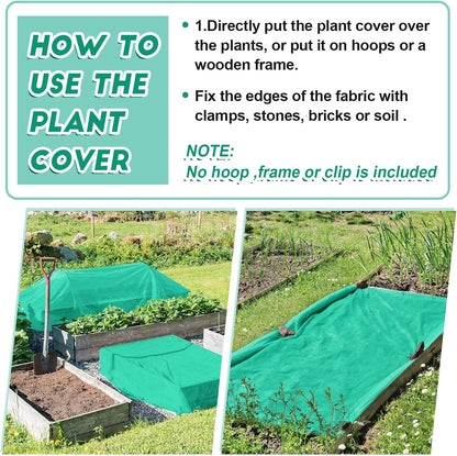 Frost Blanket Plant Covers for Freeze Winter, 10 ft x 50 ft, Green