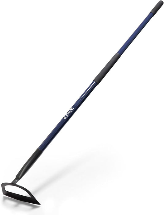 WIEKR Sharp Garden Hoe – Heavy Duty Weeding Hoe with Long Fiberglass Handle – Pre-Sharpened Blade for Easy Weeding – Large Hoe for Gardening, Farm, Field