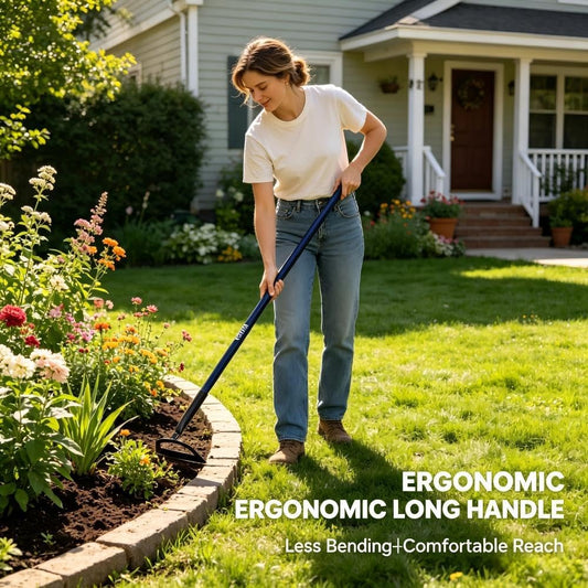 WIEKR Sharp Garden Hoe – Heavy Duty Weeding Hoe with Long Fiberglass Handle – Pre-Sharpened Blade for Easy Weeding – Large Hoe for Gardening, Farm, Field