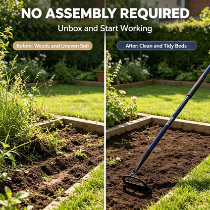 WIEKR Sharp Garden Hoe – Heavy Duty Weeding Hoe with Long Fiberglass Handle – Pre-Sharpened Blade for Easy Weeding – Large Hoe for Gardening, Farm, Field