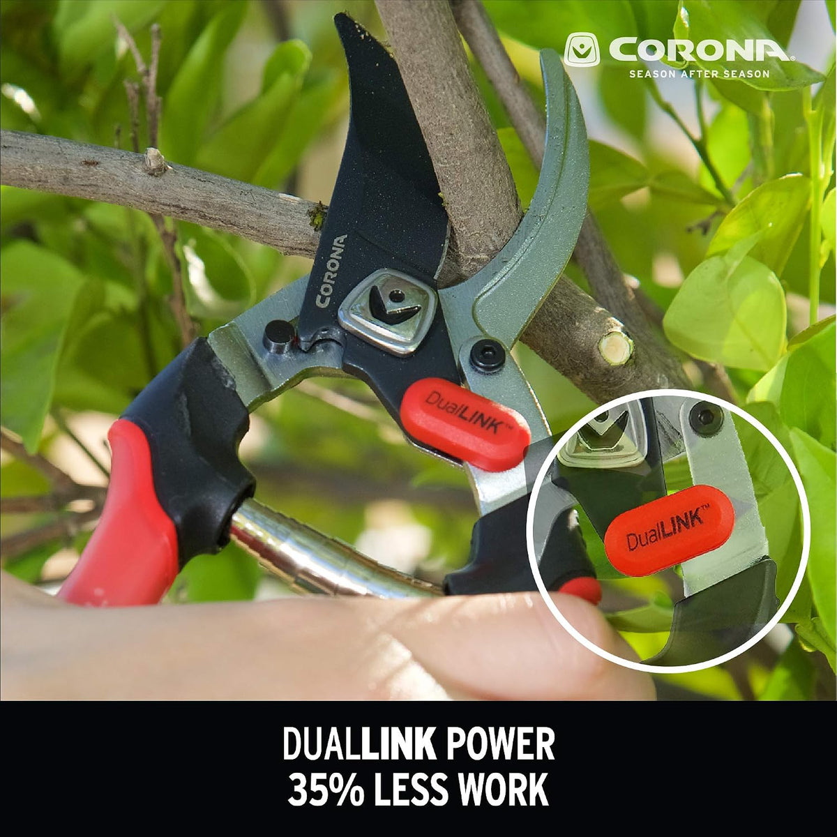 Corona BP 4314D Dual Link Bypass Pruner With Comfort Gel Grips, 3/4 Inch,Red