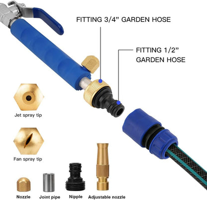Jet Nozzle 2-in-1 High Pressure Power Washer, Watering Sprayer Cleaning Tool, Hydro Jet Nozzle Power Washer, Tool Pressure Washer Extension Wand with 3 Hose Nozzles for Garden Hose and Car Washing
