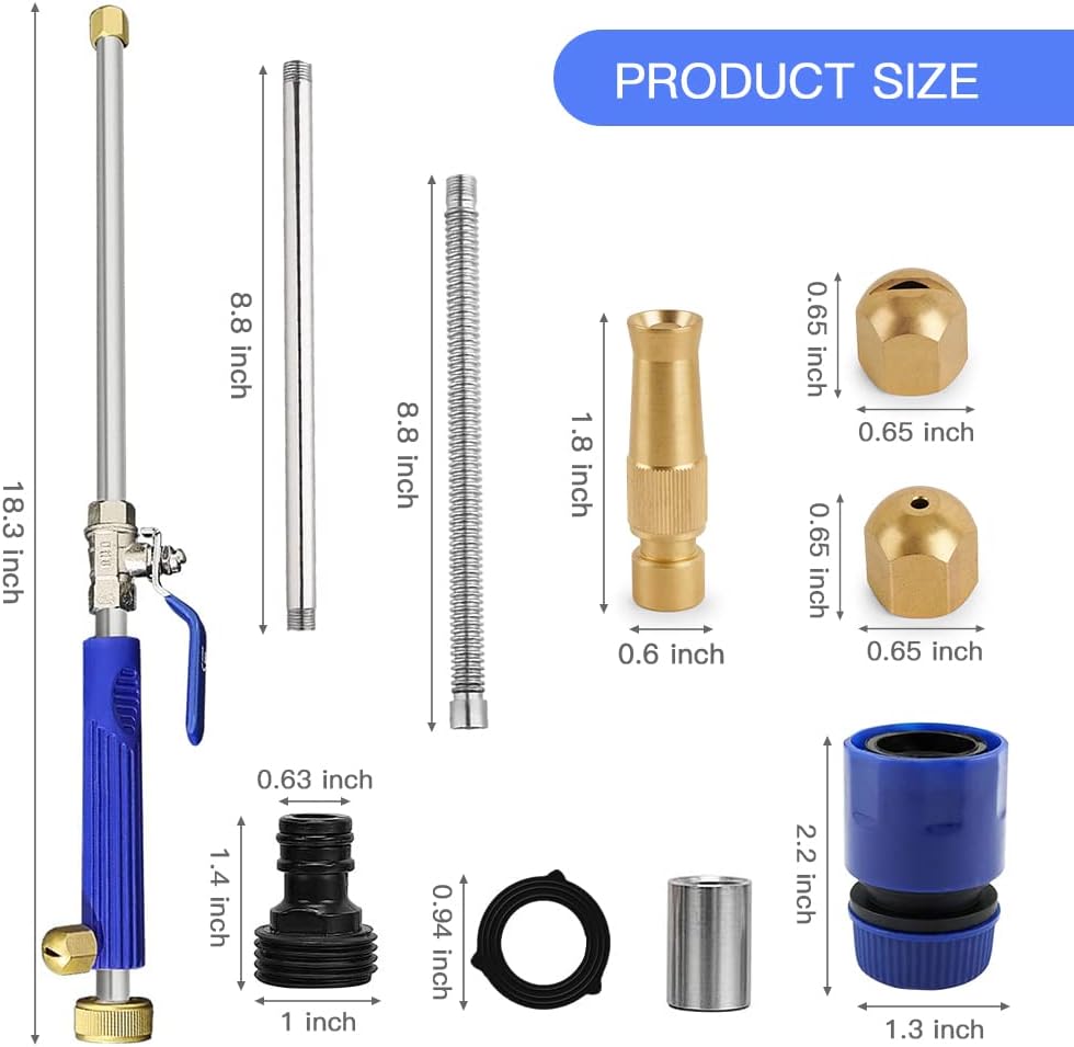 Jet Nozzle 2-in-1 High Pressure Power Washer, Watering Sprayer Cleaning Tool, Hydro Jet Nozzle Power Washer, Tool Pressure Washer Extension Wand with 3 Hose Nozzles for Garden Hose and Car Washing