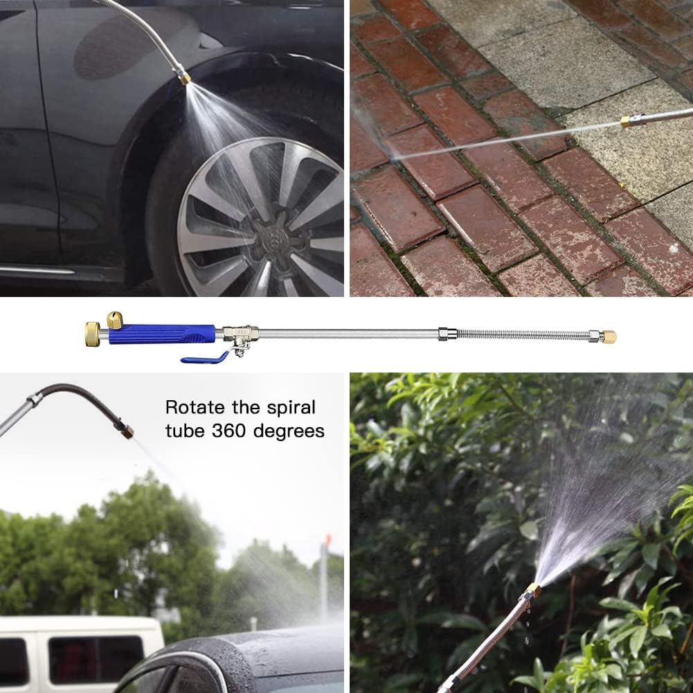 Jet Nozzle 2-in-1 High Pressure Power Washer, Watering Sprayer Cleaning Tool, Hydro Jet Nozzle Power Washer, Tool Pressure Washer Extension Wand with 3 Hose Nozzles for Garden Hose and Car Washing