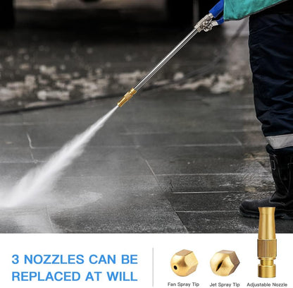 Jet Nozzle 2-in-1 High Pressure Power Washer, Watering Sprayer Cleaning Tool, Hydro Jet Nozzle Power Washer, Tool Pressure Washer Extension Wand with 3 Hose Nozzles for Garden Hose and Car Washing