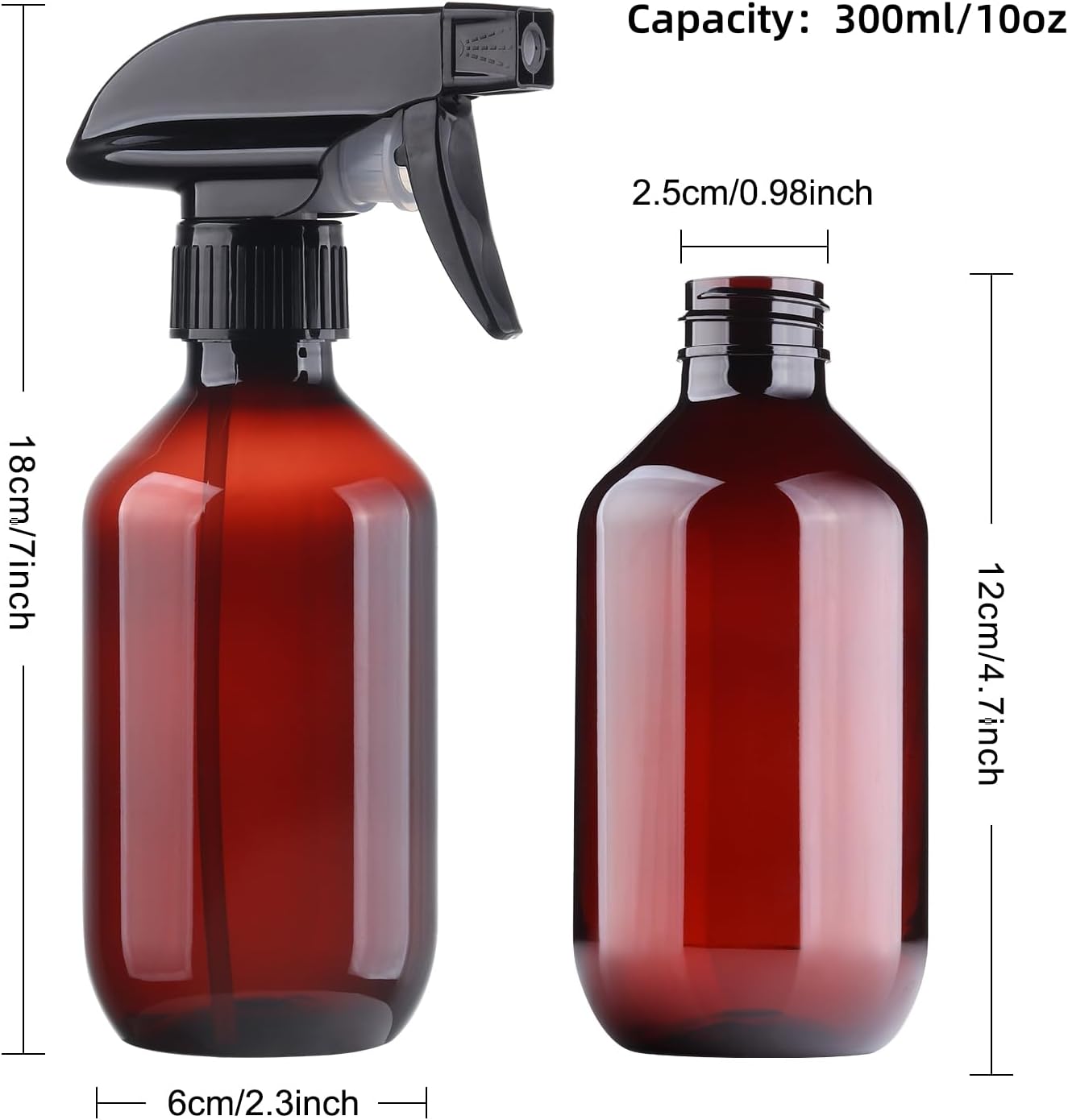 Spray Bottles Water Spray Bottle 2 Packs- BPA Free -10 oz/300 ml Plastic Refillable Containers Fine Mist Small Spray Bottle with Adjustable Nozzle for Hair, Cooking, Cleaning